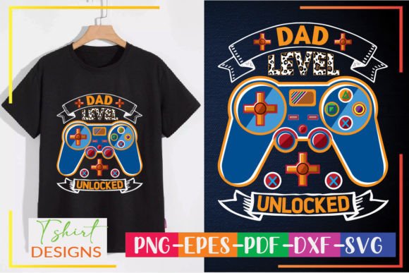 Dad Level Unlocked: Gaming Graphics for T-Shirt Designs