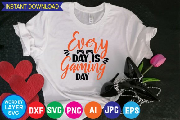 Gaming Day Graphics for T-Shirt Designs