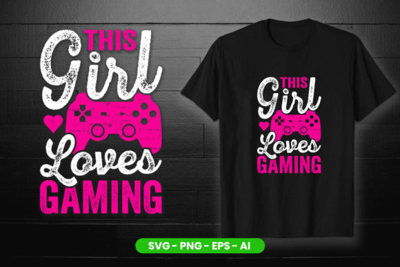 Gaming Girl Graphics for T-Shirt Designs