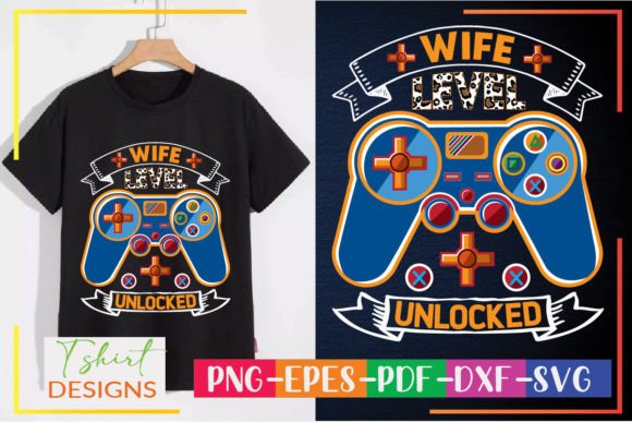 Wife Level Unlocked SVG for T-Shirt Designs