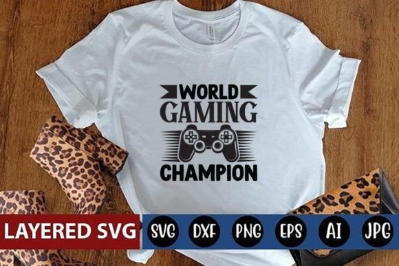 Worl d Gaming Champion Graphics for T-Shirt Designs
